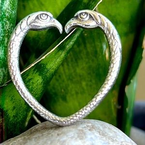 Vintage Sterling Silver scarf bird ring or pendant